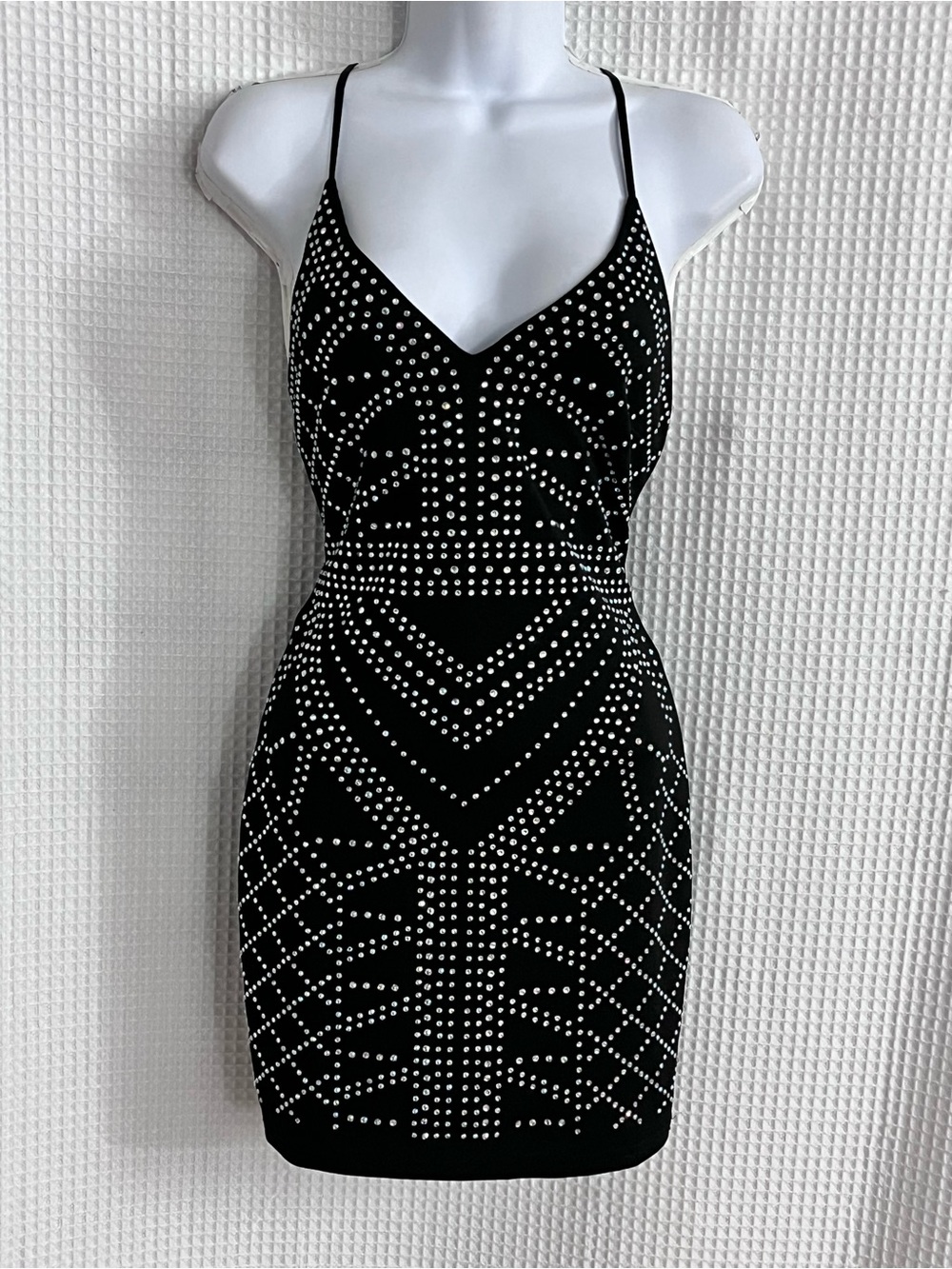 Windsor Black Mini Dress with Silver Stud Embellishments size medium